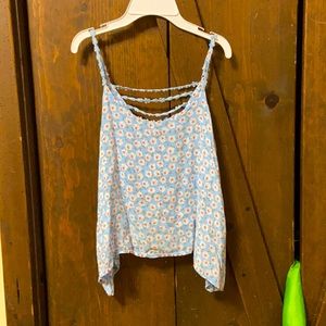 blue flower tank top